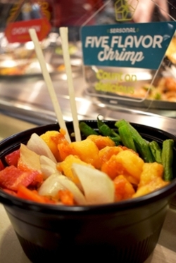 Five Flavor Shrimp dish at Panda Express during Lent